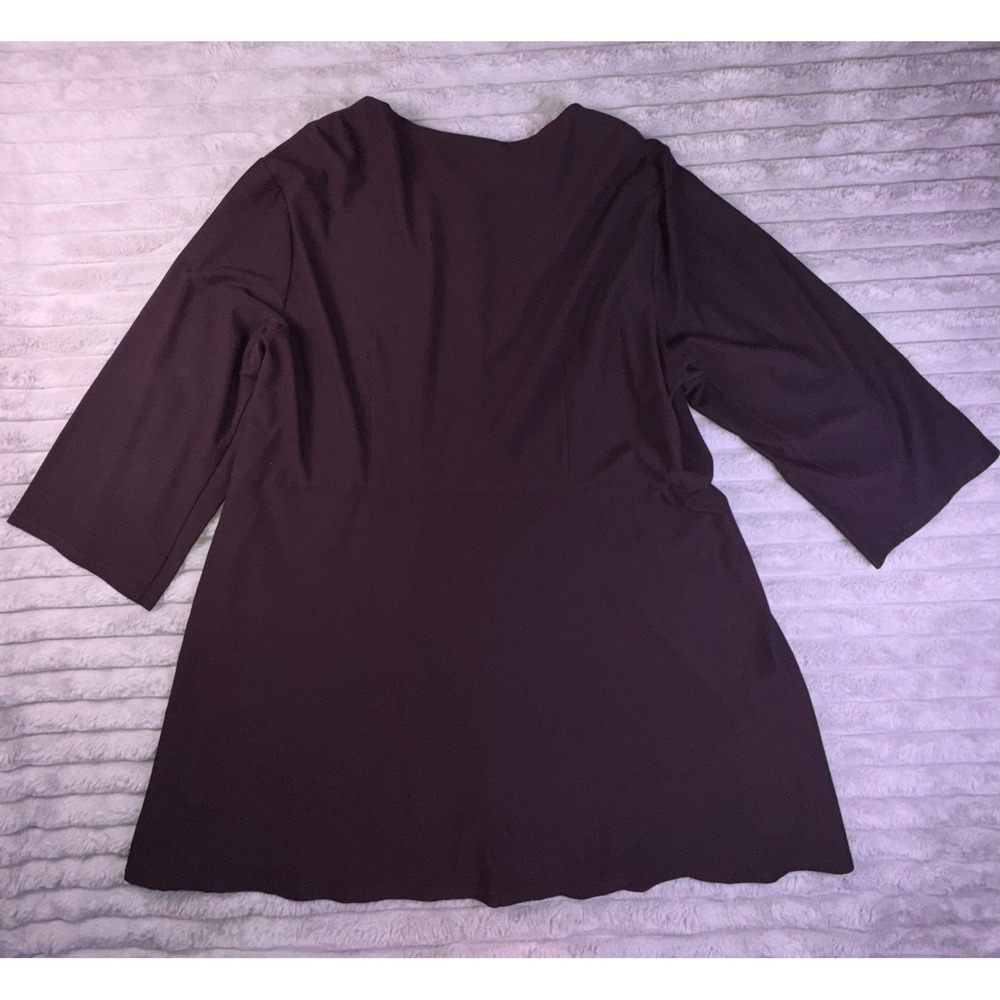 Eileen Fisher Cardigan Womens 1X Button Front Brown Slinky Liquid Knit Lagenlook - Picture 3 of 14